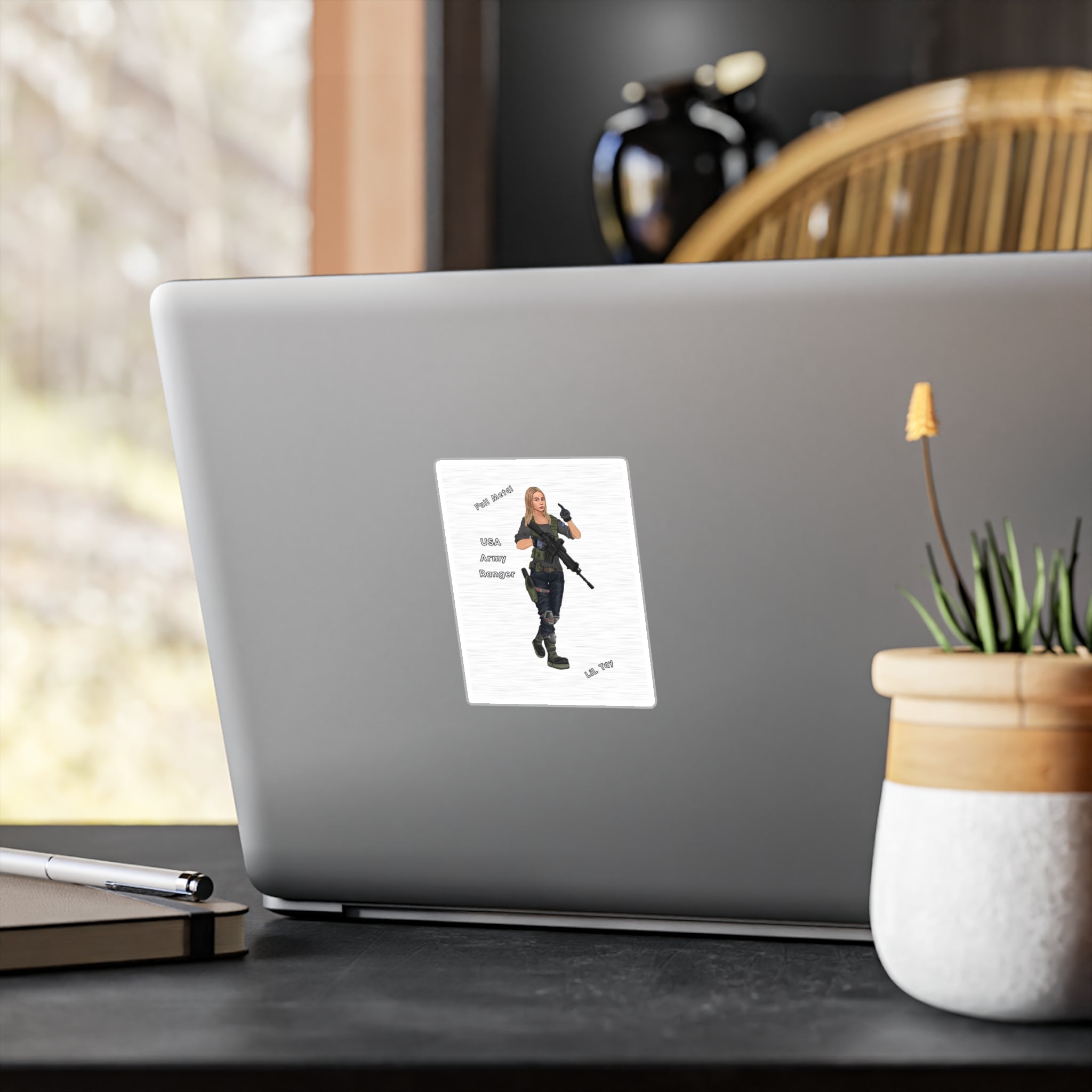USA Army Ranger Full Metal Soldier Vinyl Sticker — Kiss-Cut Decal From LiLTay - in or outdoor