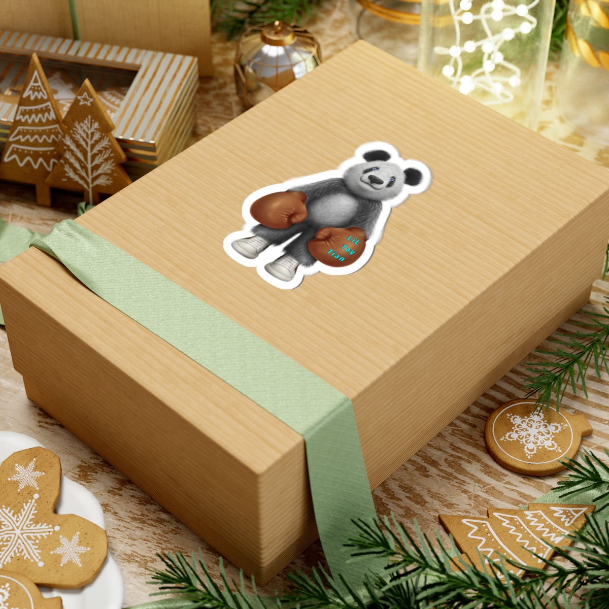 LiLTay Radical Boxing Panda Bear Stickers, a champion, Laptop Stickers,- skate board lockers waterproof tuff popup store