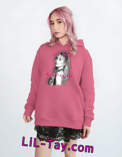 lil tay bepoppin pink hoodie black dress lil-tay.com