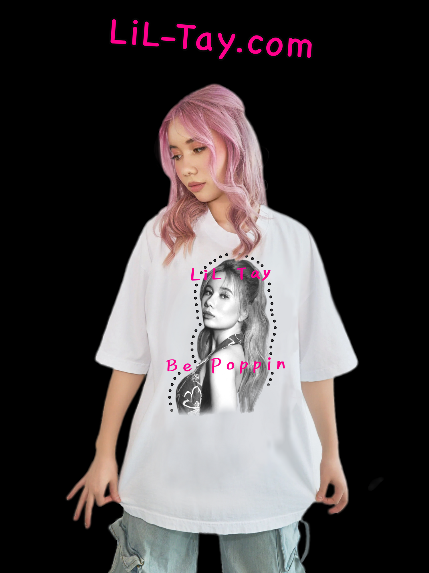 liltay bepoppin white t-shirt
