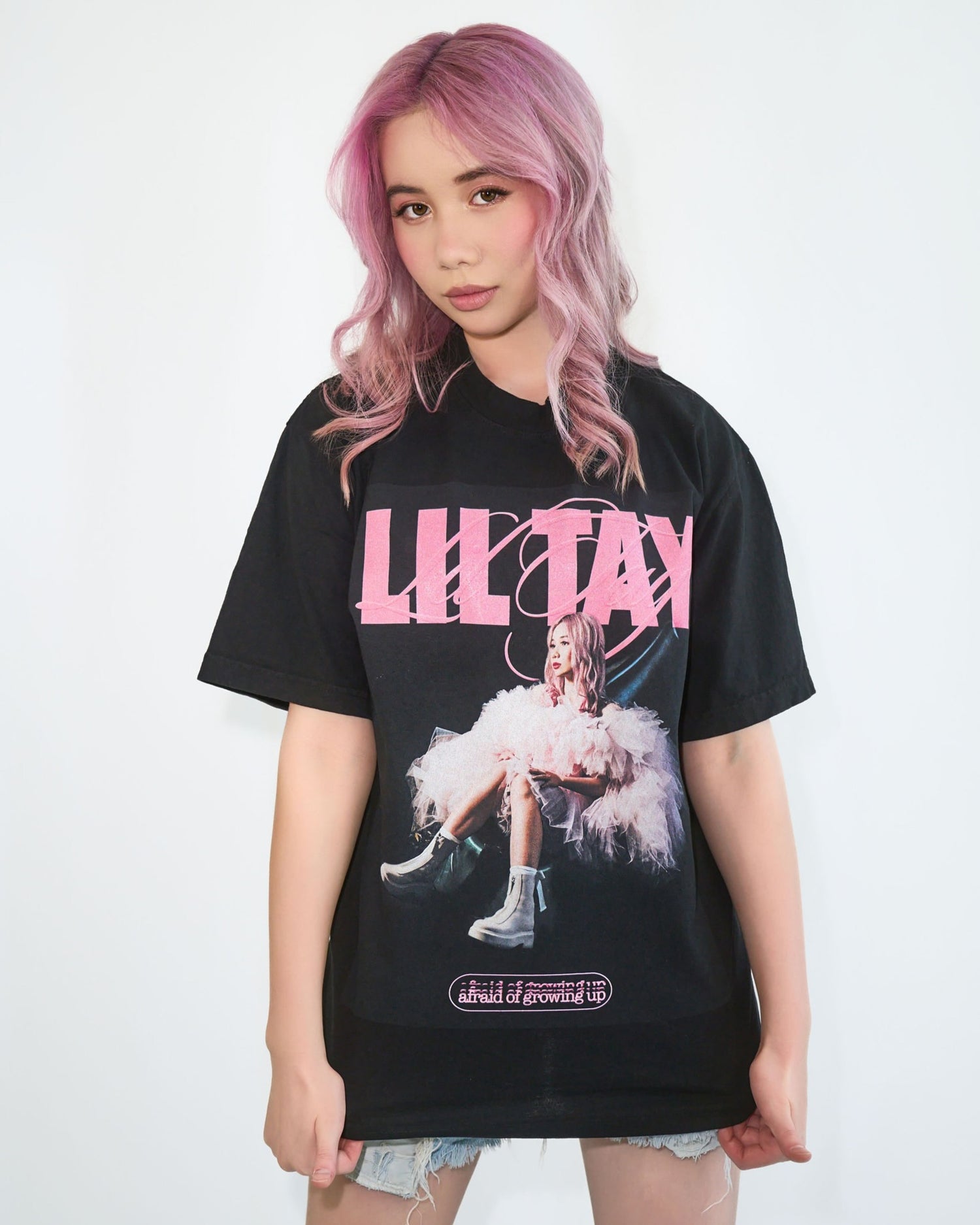 liltay growing up black tee shirt  