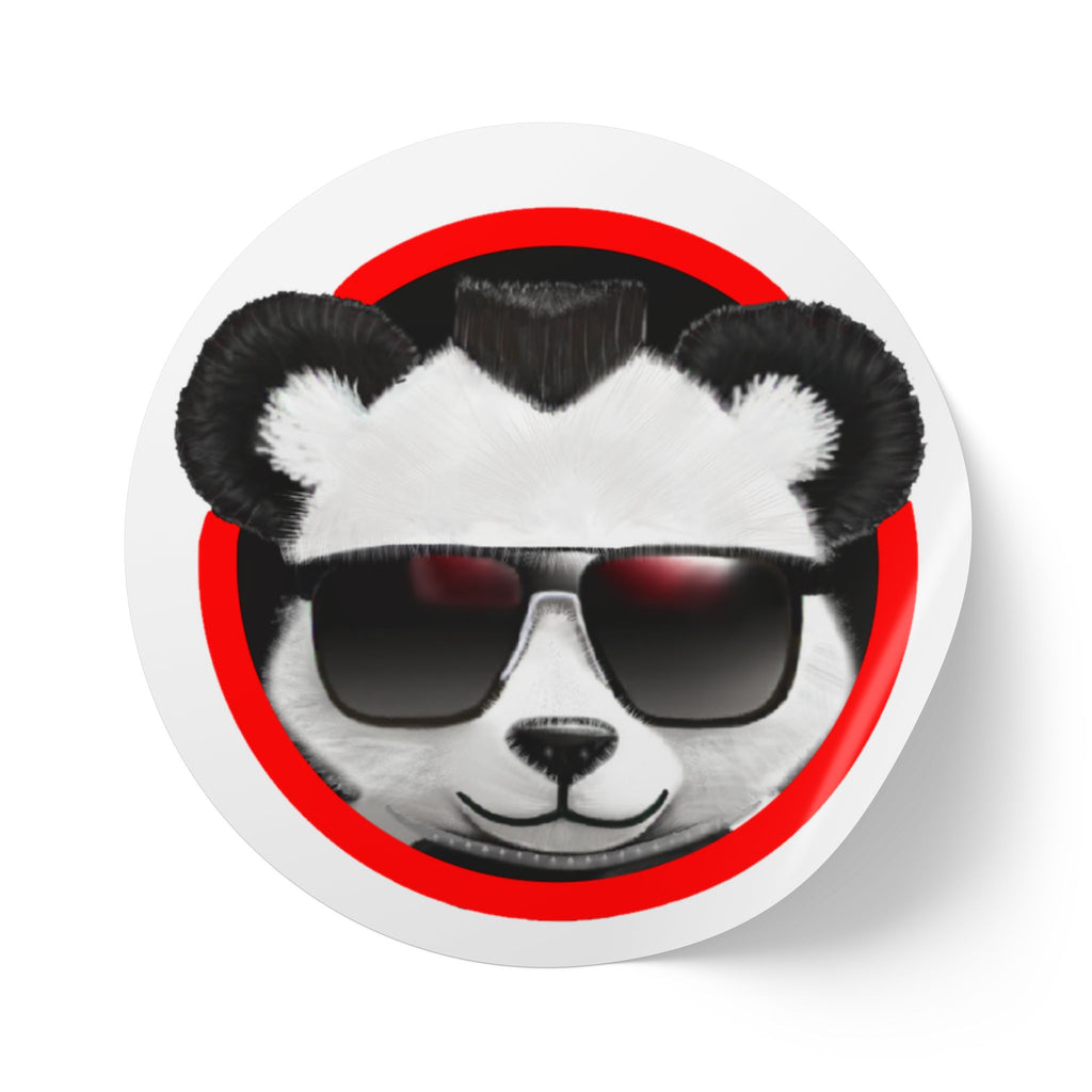 Cool Teddy Bear Round Stickers  — Roll of 50 Sunglasses Red Band LiLTay Logo  2 sizes