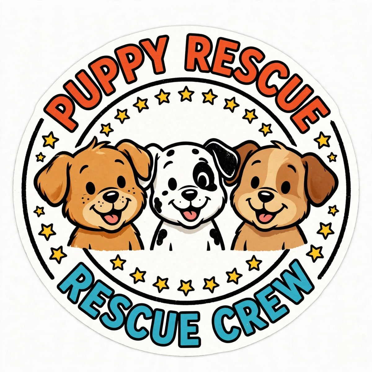 Puppy Rescue badge sticker - Rescue Crew